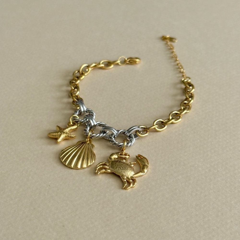 Crab Charm Bracelet #1754 - Picture 3 of 3